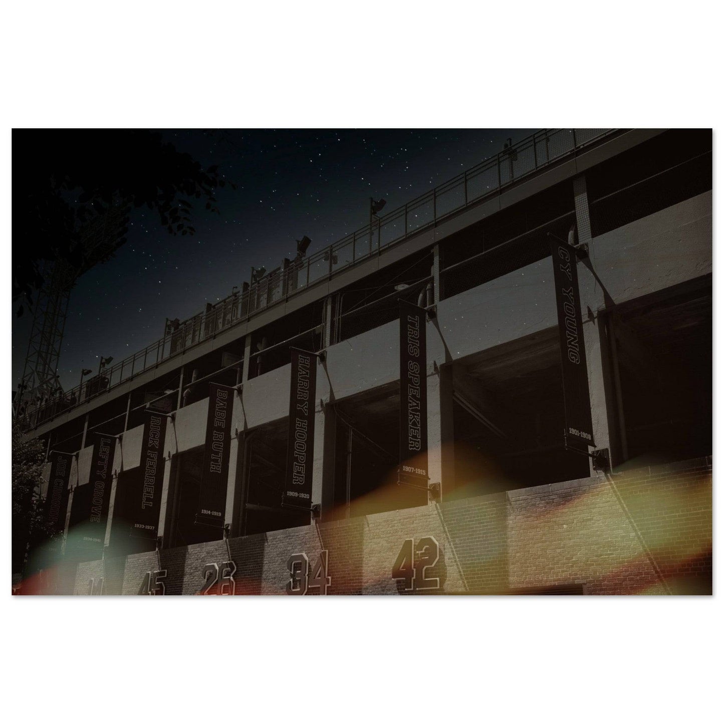 Fenway Galaxy Red Sox Hall of Famer Wood Print Boston Massachusetts Wall Art Home Office Business Commercial Decor Pixio.Co - Pixio.Co
