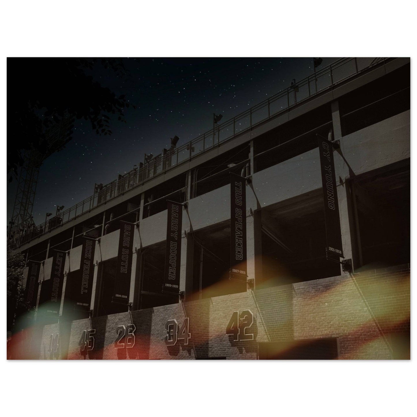 Fenway Galaxy Red Sox Hall of Famer Wood Print Boston Massachusetts Wall Art Home Office Business Commercial Decor Pixio.Co - Pixio.Co