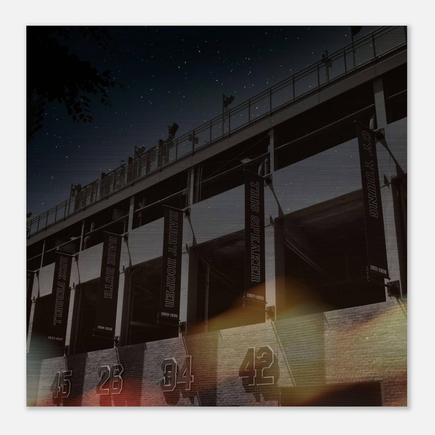 Fenway Galaxy Red Sox Hall of Famer Brushed Aluminum Frame Boston Massachusetts Wall Art Home Office Business Commercial Decor Pixio.Co - Pixio.Co