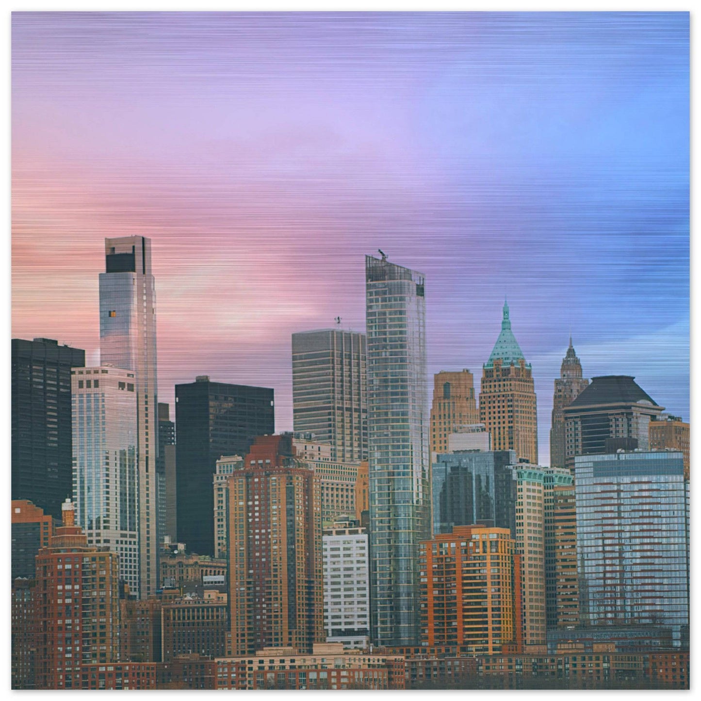 NYC Cotton Candy Classic Brushed Aluminum Wall Art Home Business Commercial Decor Pixio.Co - Pixio.Co