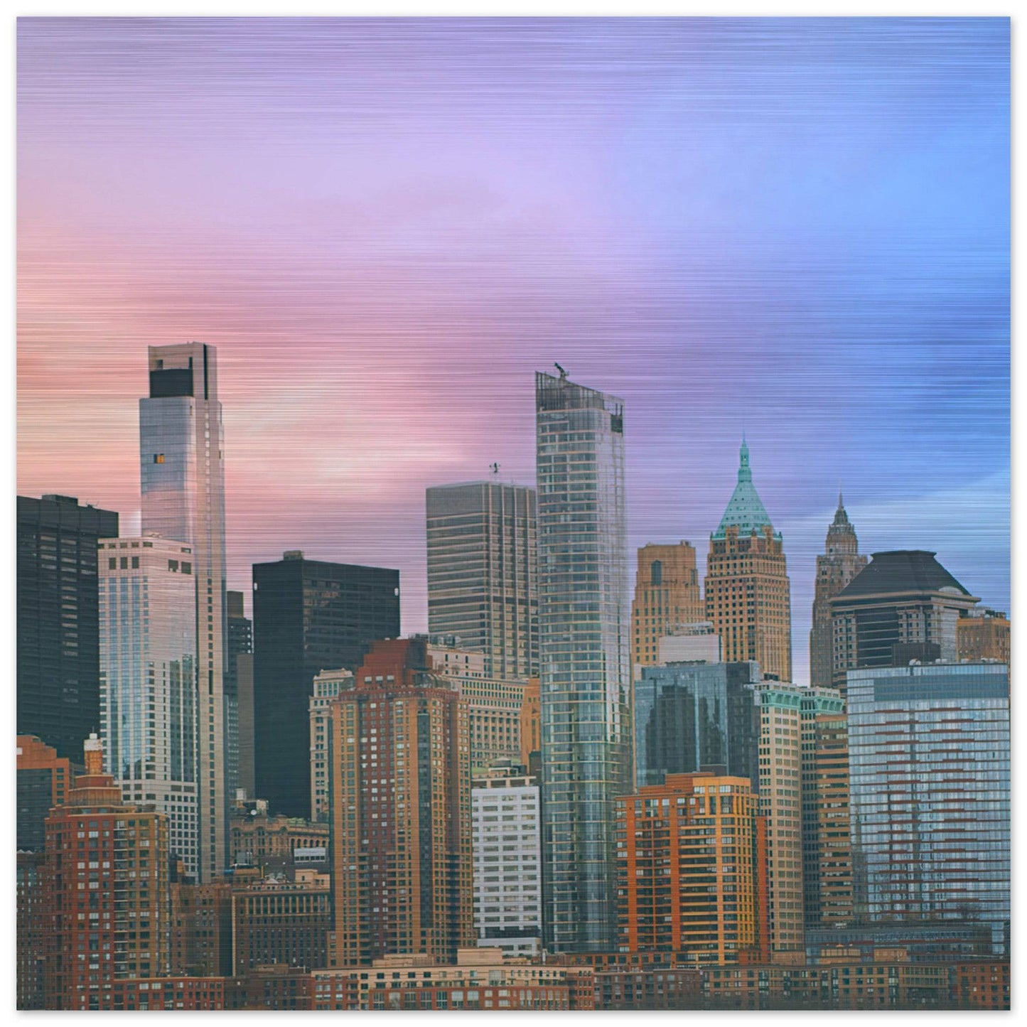 NYC Cotton Candy Classic Brushed Aluminum Wall Art Home Business Commercial Decor Pixio.Co - Pixio.Co