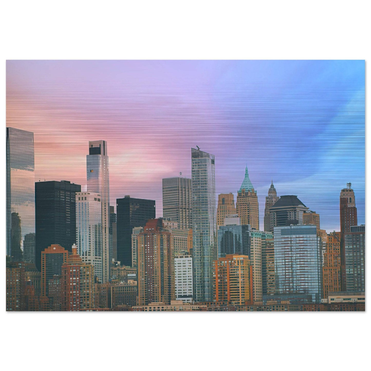 NYC Cotton Candy Classic Brushed Aluminum Wall Art Home Business Commercial Decor Pixio.Co - Pixio.Co