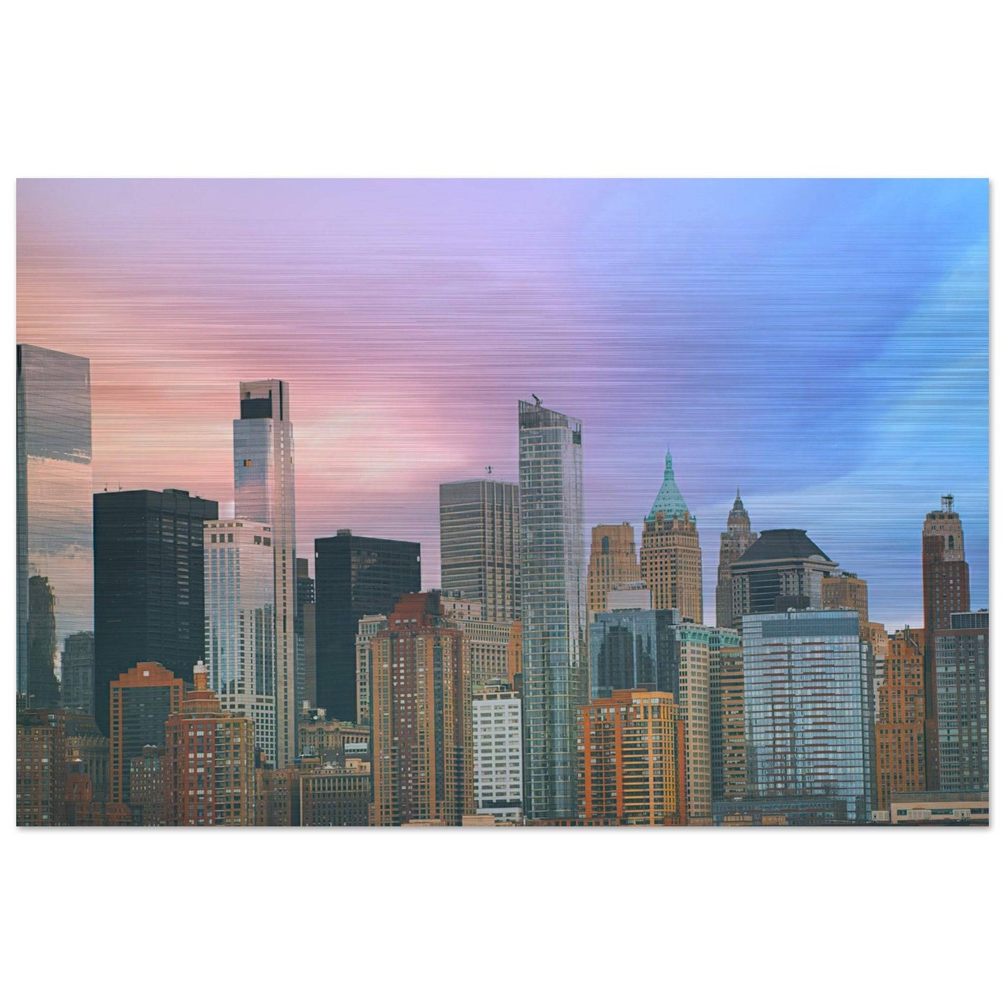 NYC Cotton Candy Classic Brushed Aluminum Wall Art Home Business Commercial Decor Pixio.Co - Pixio.Co