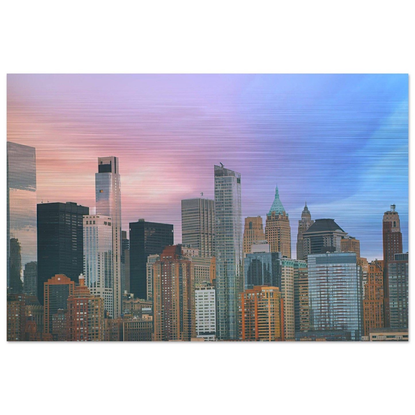 NYC Cotton Candy Classic Brushed Aluminum Wall Art Home Business Commercial Decor Pixio.Co - Pixio.Co