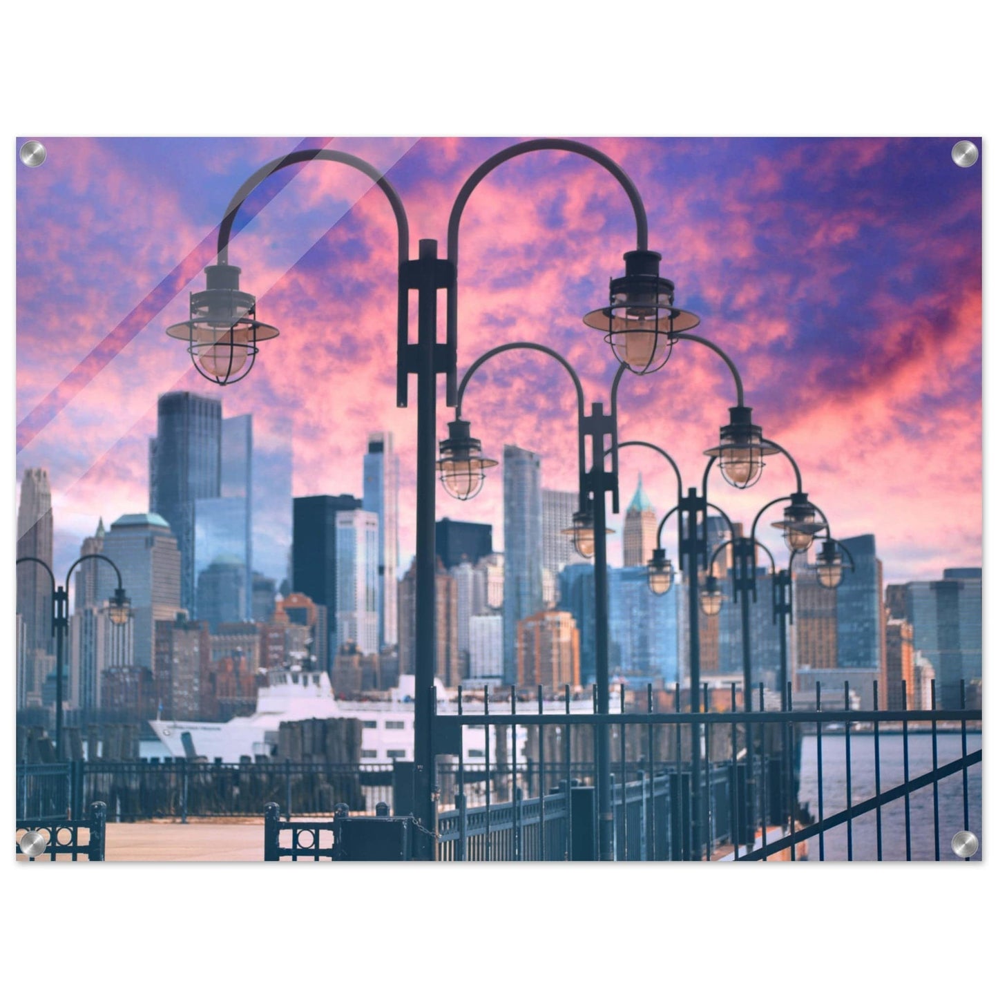 NYC Lights Acrylic Frame New York City Wall Art Home Office Business Commercial Decor Pixio.Co - Pixio.Co