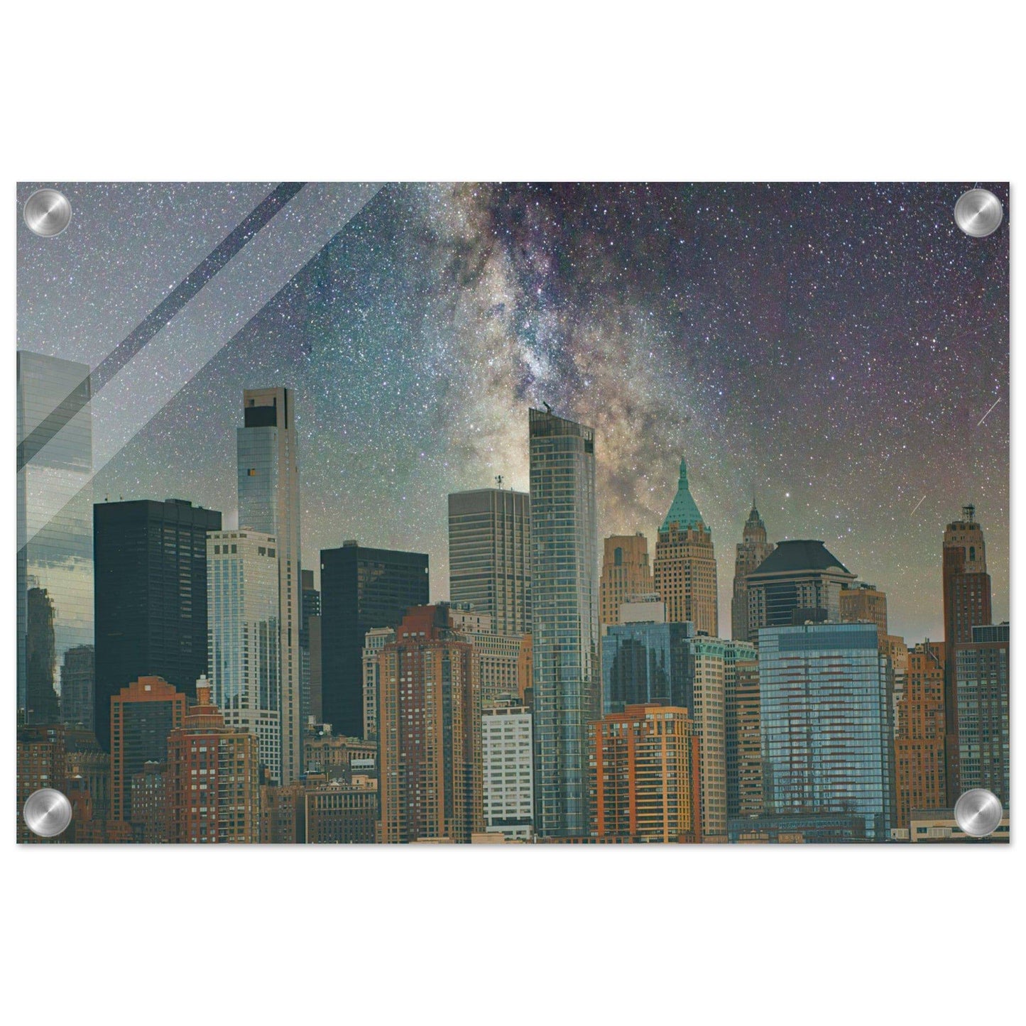 NYC Midnight Galaxy Acrylic Print New York City Wall Art Home Office Business Commercial Decor Pixio.Co - Pixio.Co