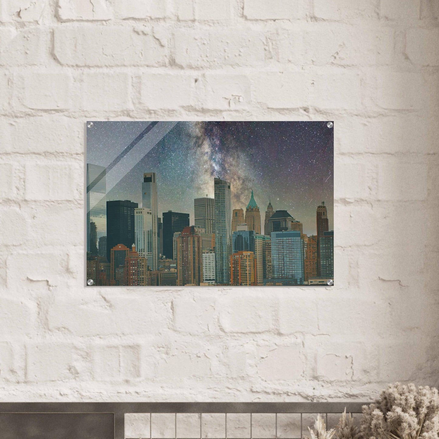 NYC Midnight Galaxy Acrylic Print New York City Wall Art Home Office Business Commercial Decor Pixio.Co - Pixio.Co