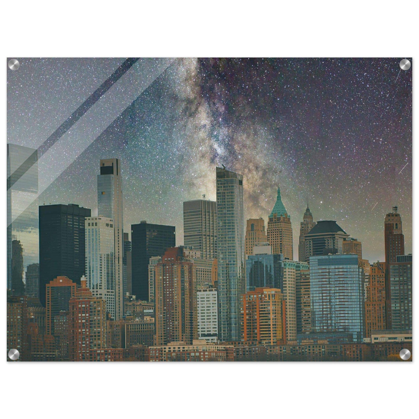 NYC Midnight Galaxy Acrylic Print New York City Wall Art Home Office Business Commercial Decor Pixio.Co - Pixio.Co