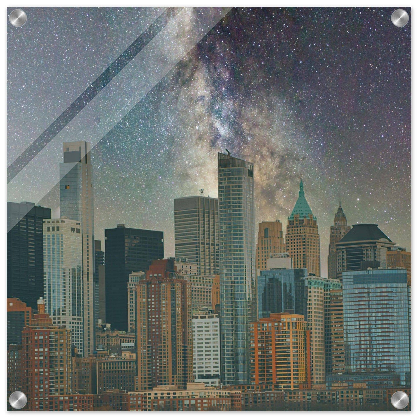 NYC Midnight Galaxy Acrylic Print New York City Wall Art Home Office Business Commercial Decor Pixio.Co - Pixio.Co