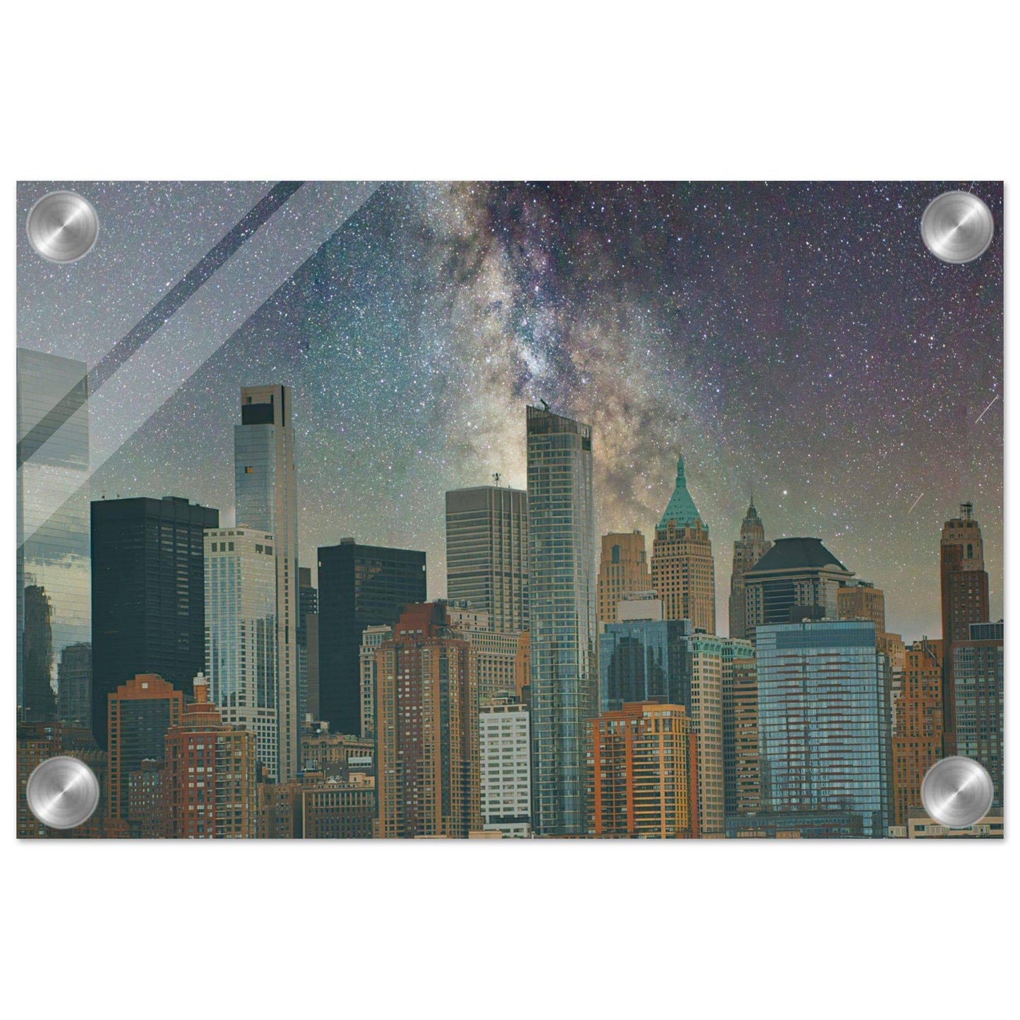 NYC Midnight Galaxy Acrylic Print New York City Wall Art Home Office Business Commercial Decor Pixio.Co - Pixio.Co