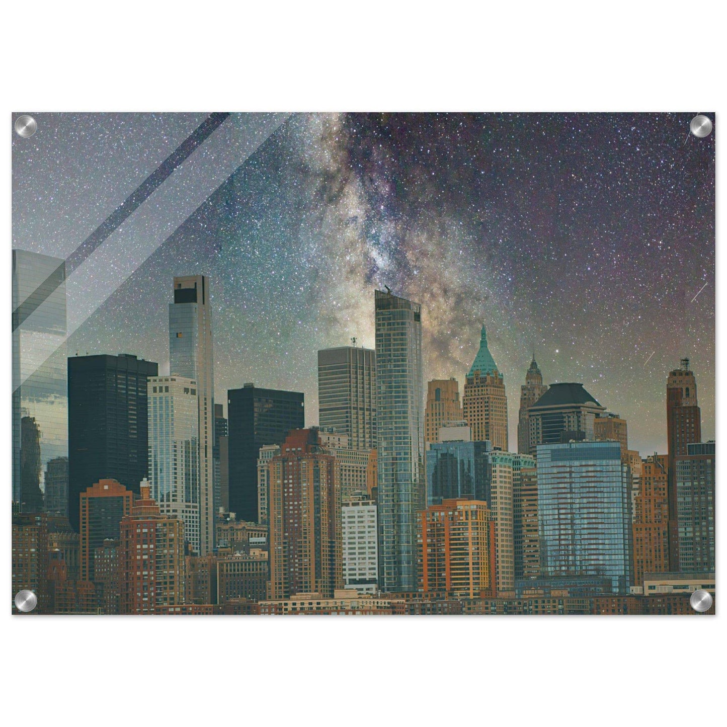 NYC Midnight Galaxy Acrylic Print New York City Wall Art Home Office Business Commercial Decor Pixio.Co - Pixio.Co