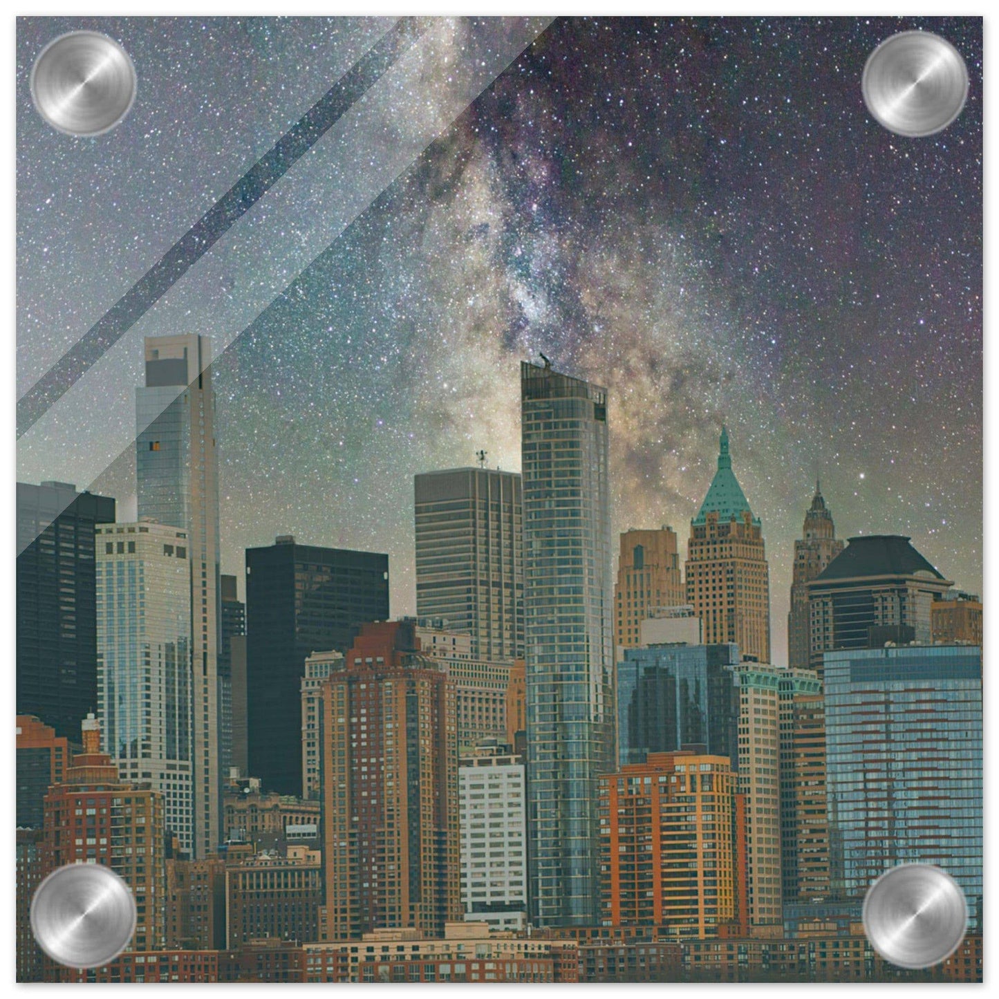 NYC Midnight Galaxy Acrylic Print New York City Wall Art Home Office Business Commercial Decor Pixio.Co - Pixio.Co