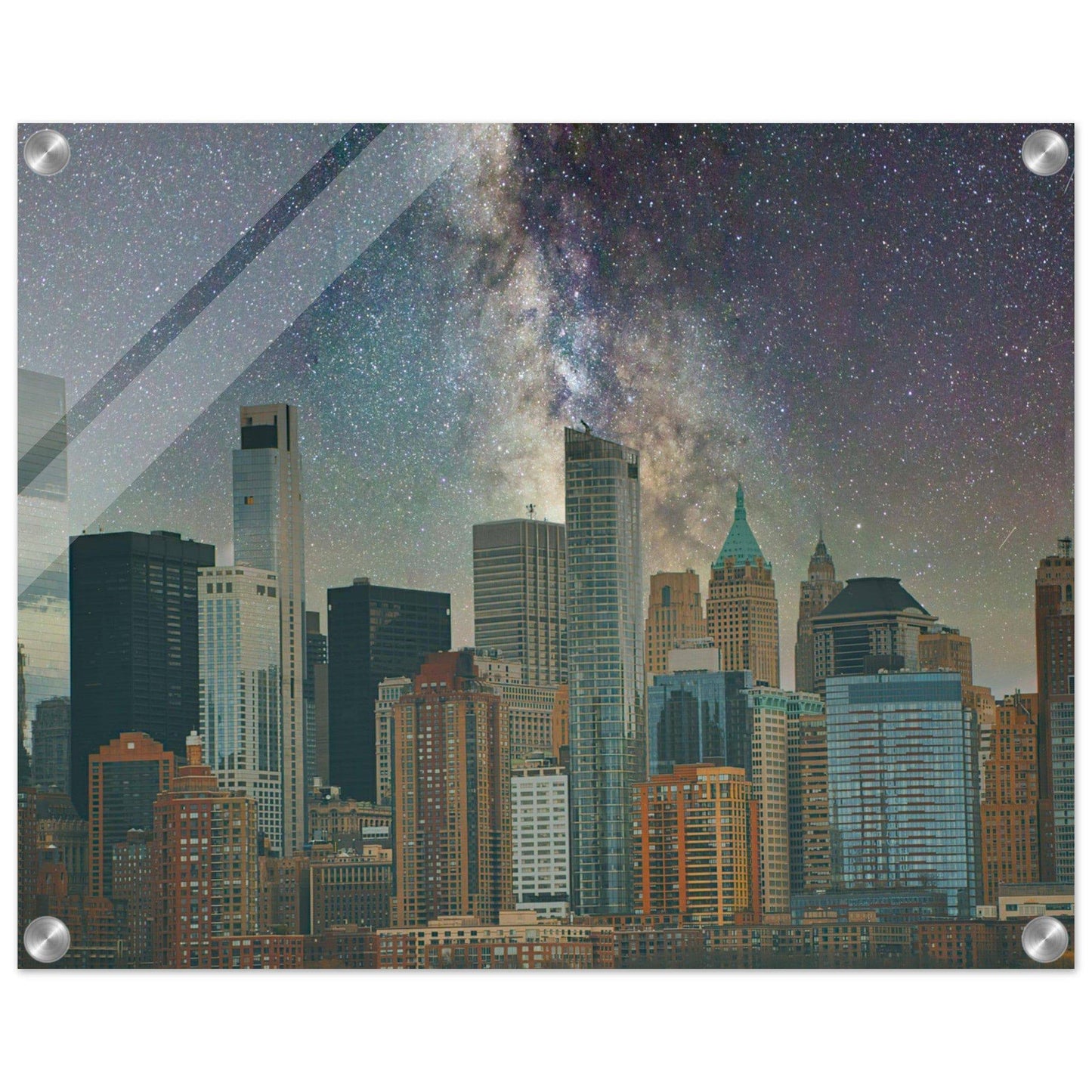 NYC Midnight Galaxy Acrylic Print New York City Wall Art Home Office Business Commercial Decor Pixio.Co - Pixio.Co