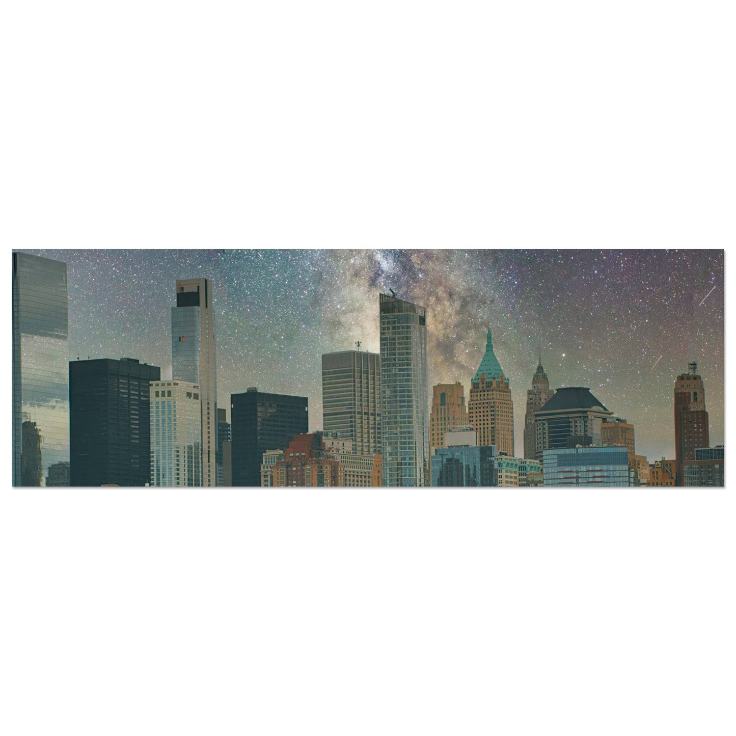 NYC Midnight Galaxy Aluminum Print New York City Wall Art Home Office Business Commercial Decor Pixio.Co - Pixio.Co