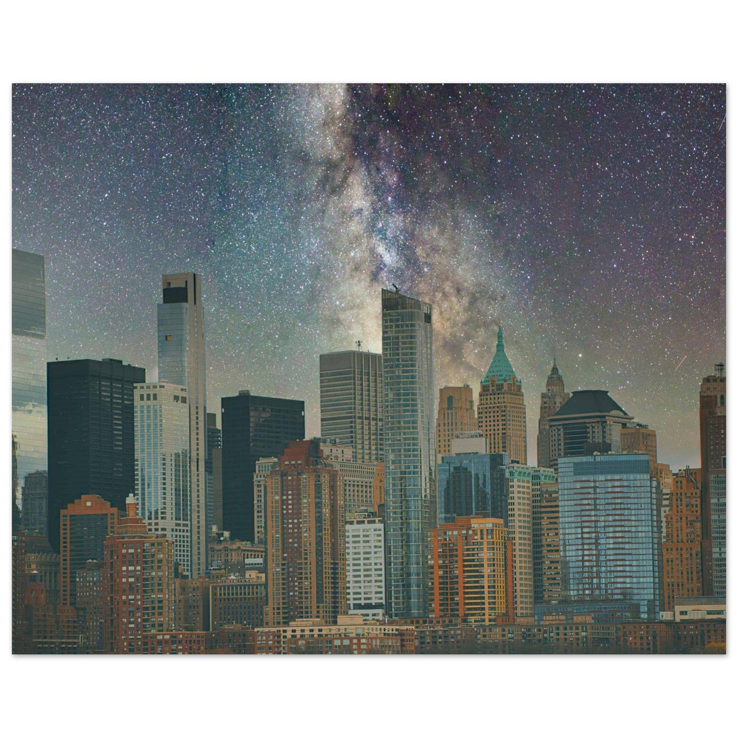 NYC Midnight Galaxy Aluminum Print New York City Wall Art Home Office Business Commercial Decor Pixio.Co - Pixio.Co