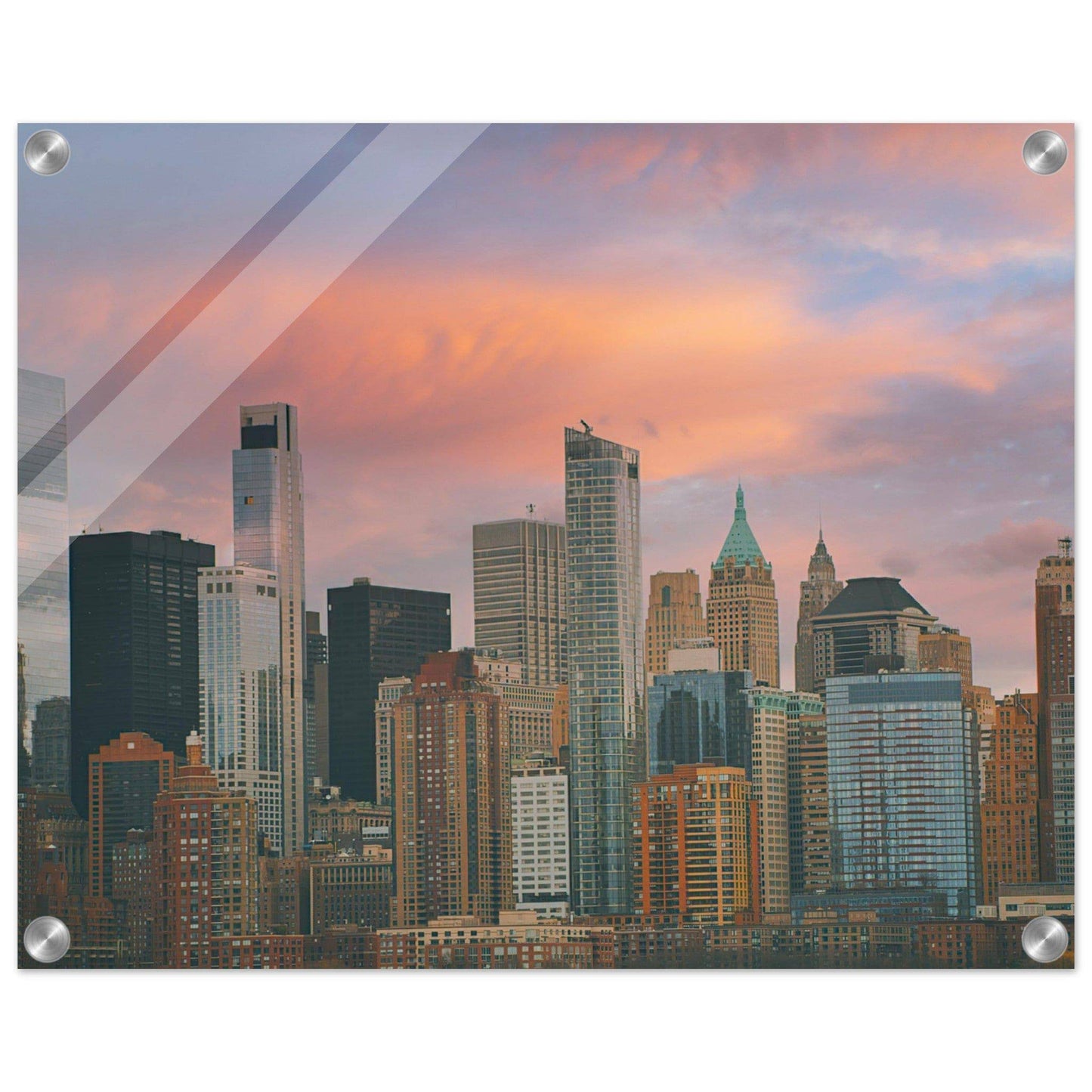 NYC Sunset Acrylic New York City Wall Art Home Office Business Commercial Decor Pixio.Co - Pixio.Co