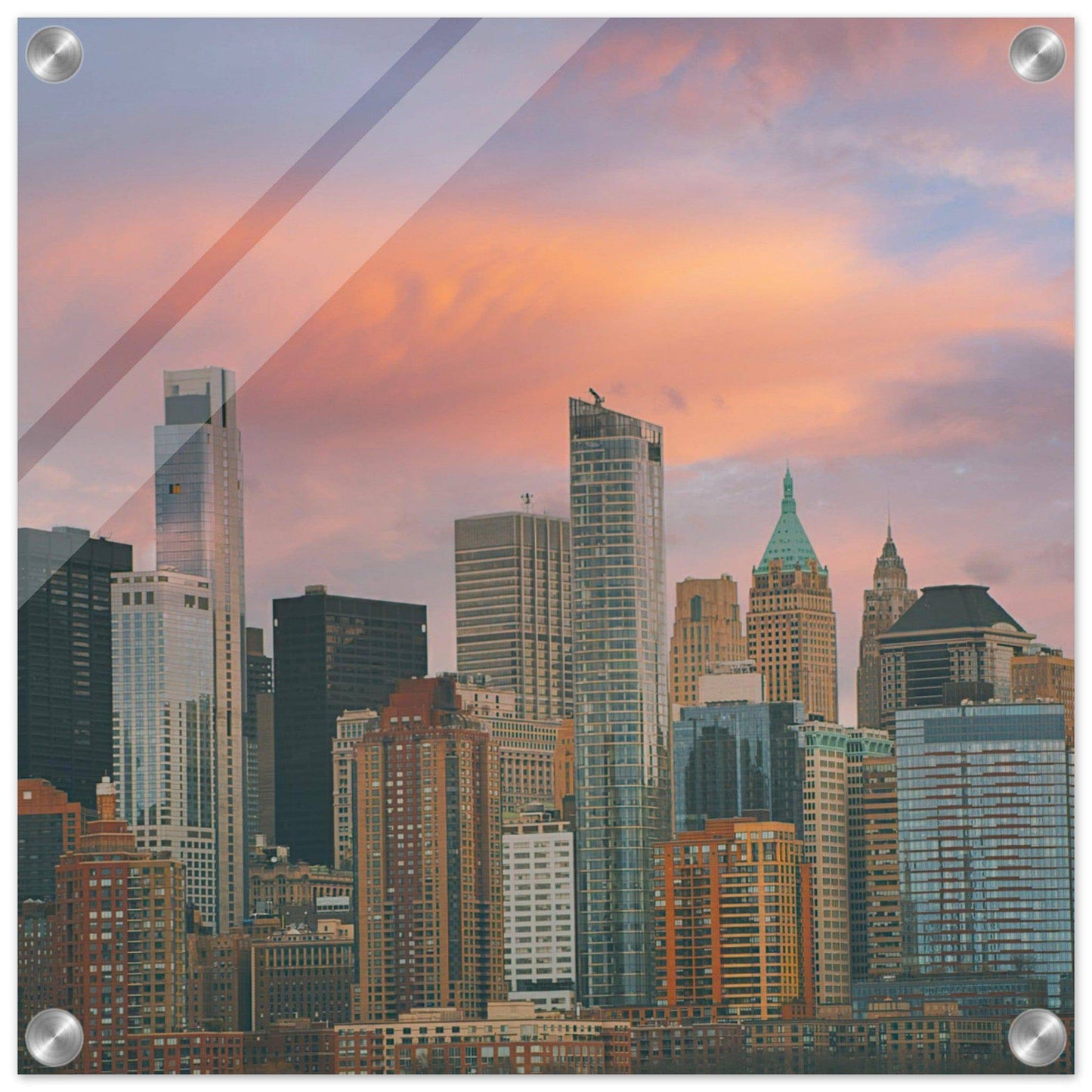 NYC Sunset Acrylic New York City Wall Art Home Office Business Commercial Decor Pixio.Co - Pixio.Co