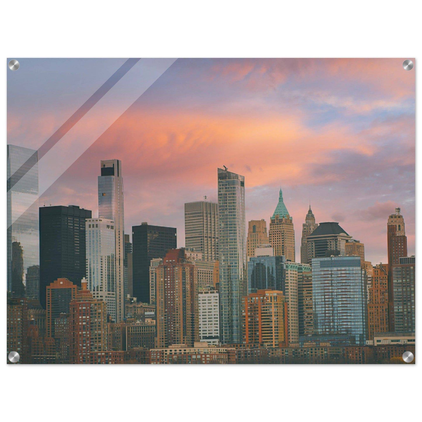 NYC Sunset Acrylic New York City Wall Art Home Office Business Commercial Decor Pixio.Co - Pixio.Co