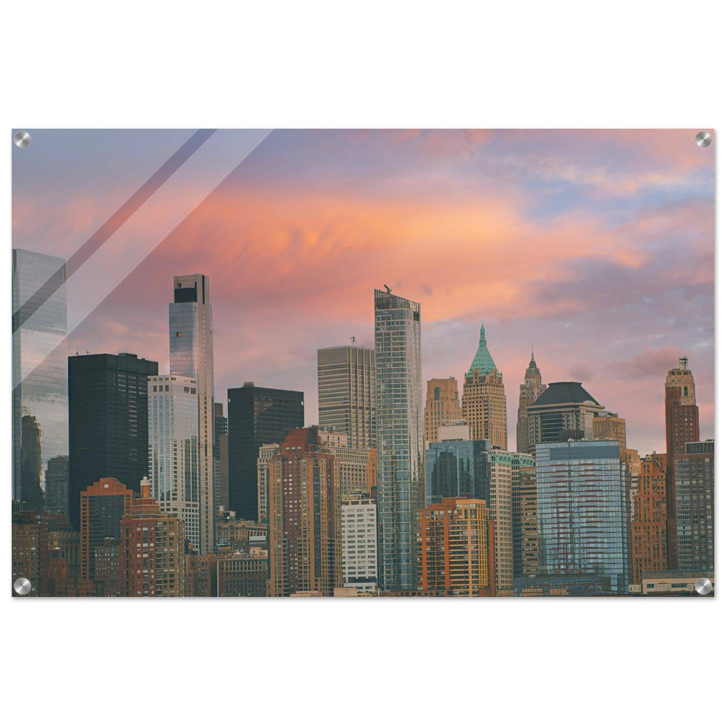 NYC Sunset Acrylic New York City Wall Art Home Office Business Commercial Decor Pixio.Co - Pixio.Co