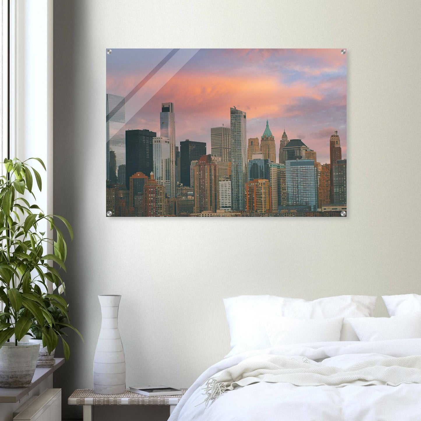 NYC Sunset Acrylic New York City Wall Art Home Office Business Commercial Decor Pixio.Co - Pixio.Co