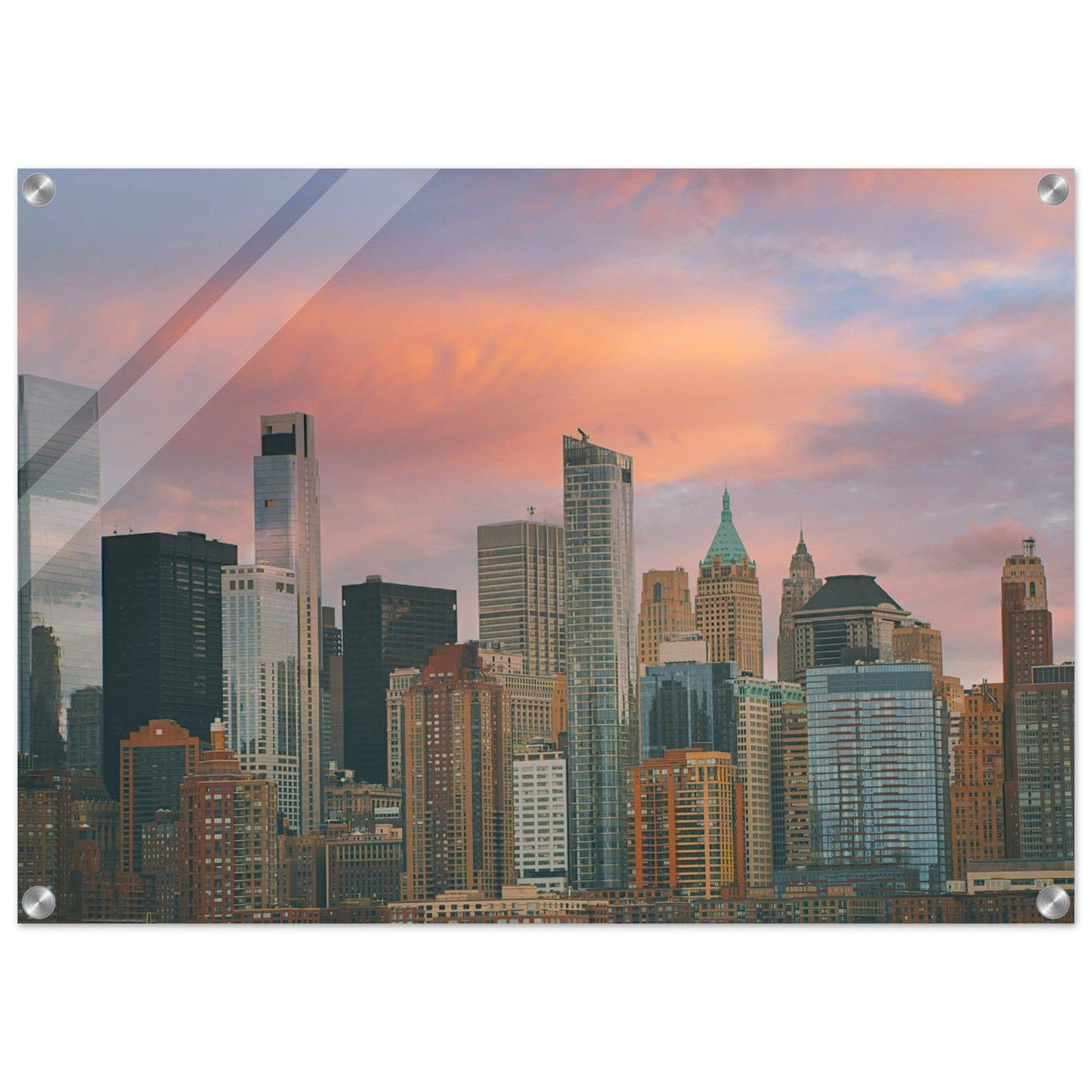NYC Sunset Acrylic New York City Wall Art Home Office Business Commercial Decor Pixio.Co - Pixio.Co