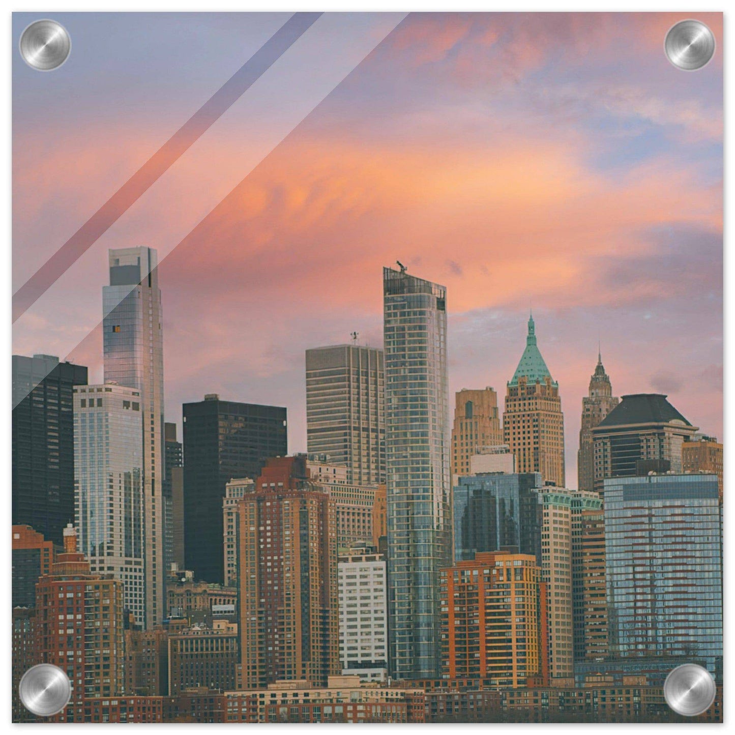 NYC Sunset Acrylic New York City Wall Art Home Office Business Commercial Decor Pixio.Co - Pixio.Co