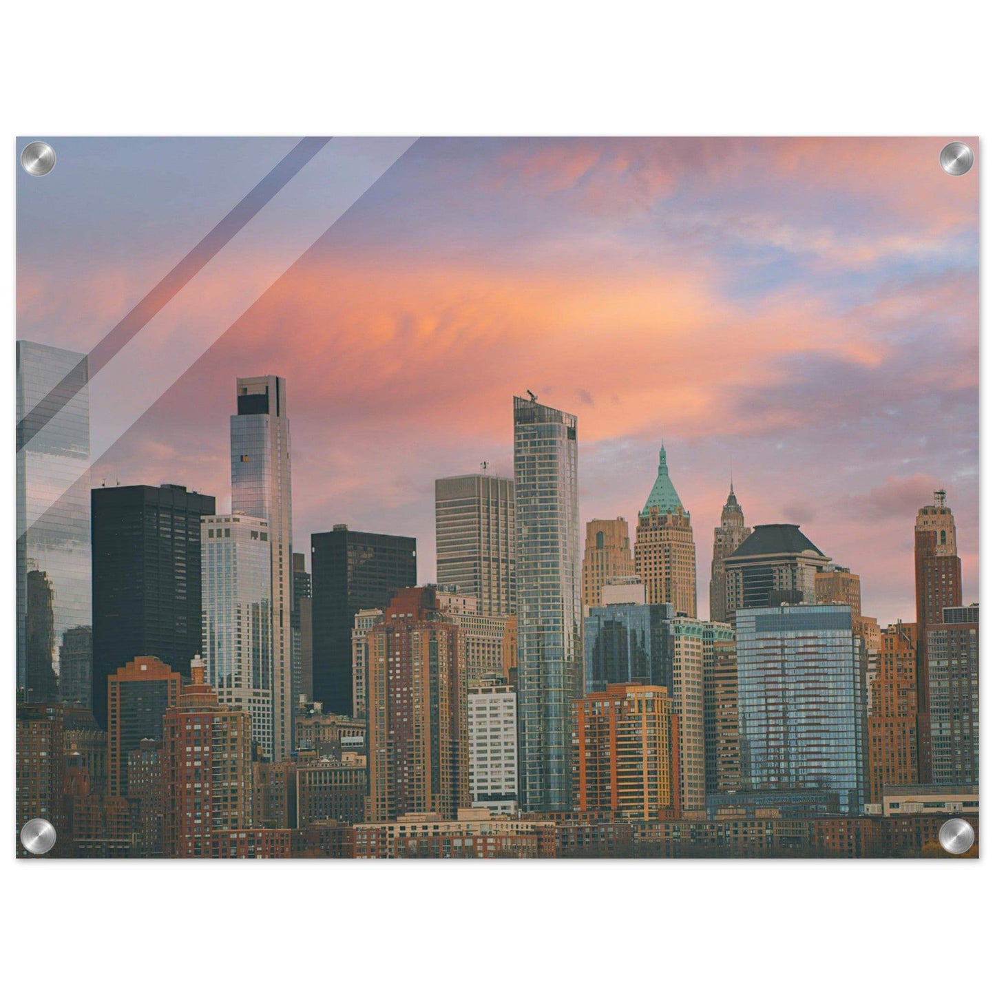 NYC Sunset Acrylic New York City Wall Art Home Office Business Commercial Decor Pixio.Co - Pixio.Co