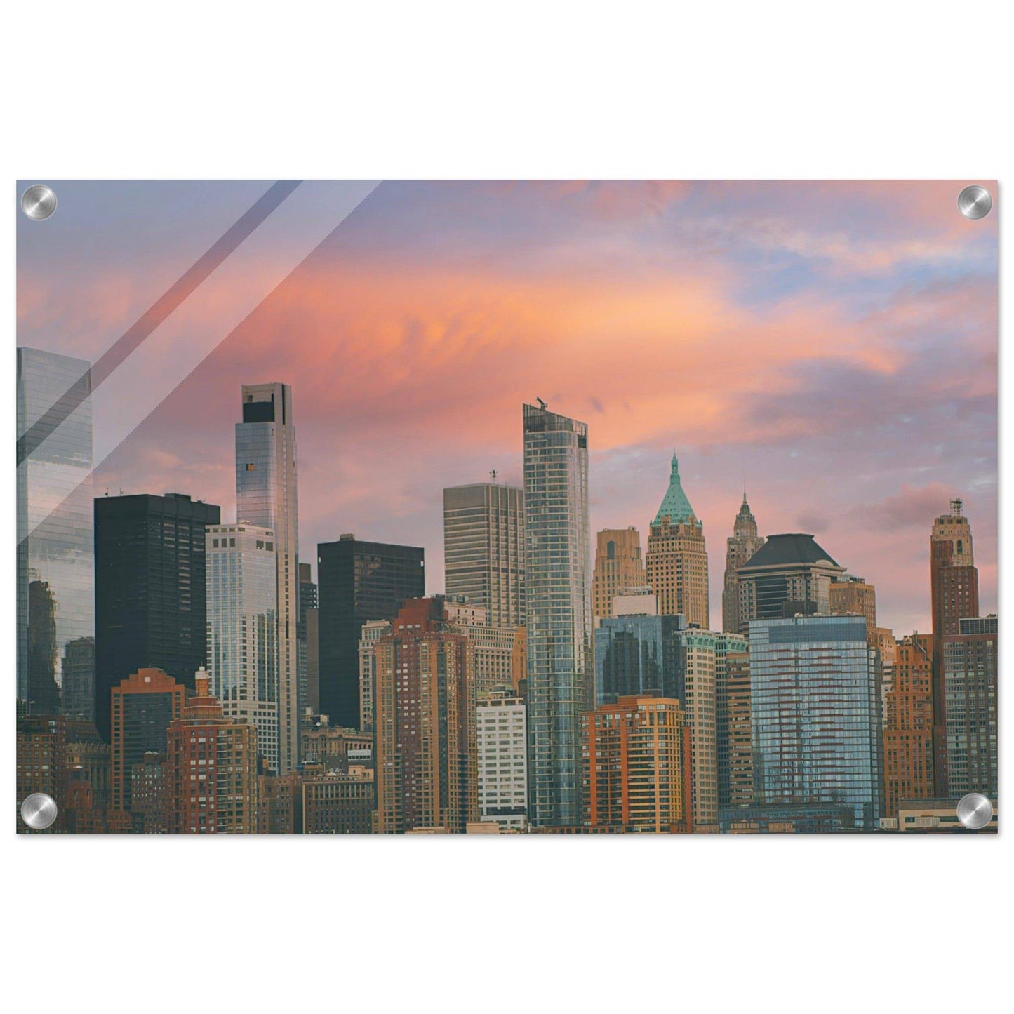 NYC Sunset Acrylic New York City Wall Art Home Office Business Commercial Decor Pixio.Co - Pixio.Co