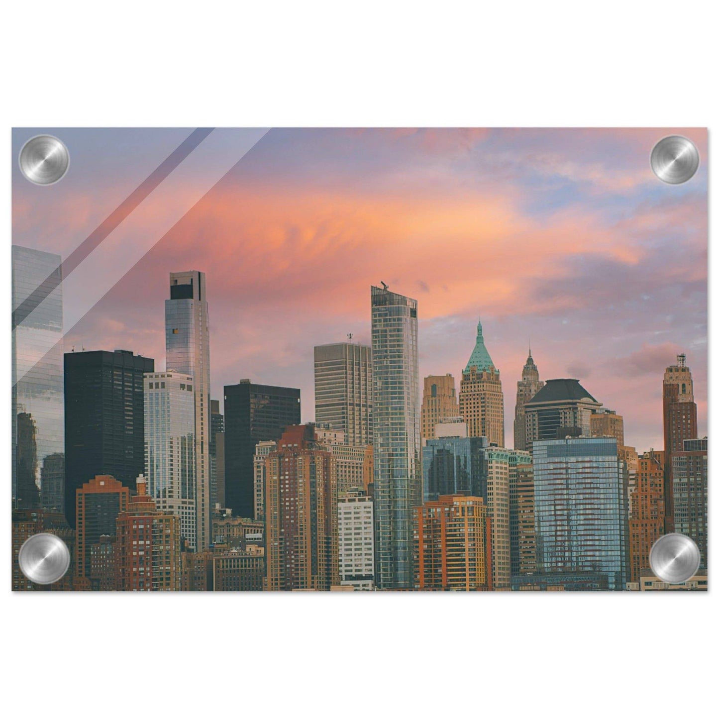 NYC Sunset Acrylic New York City Wall Art Home Office Business Commercial Decor Pixio.Co - Pixio.Co