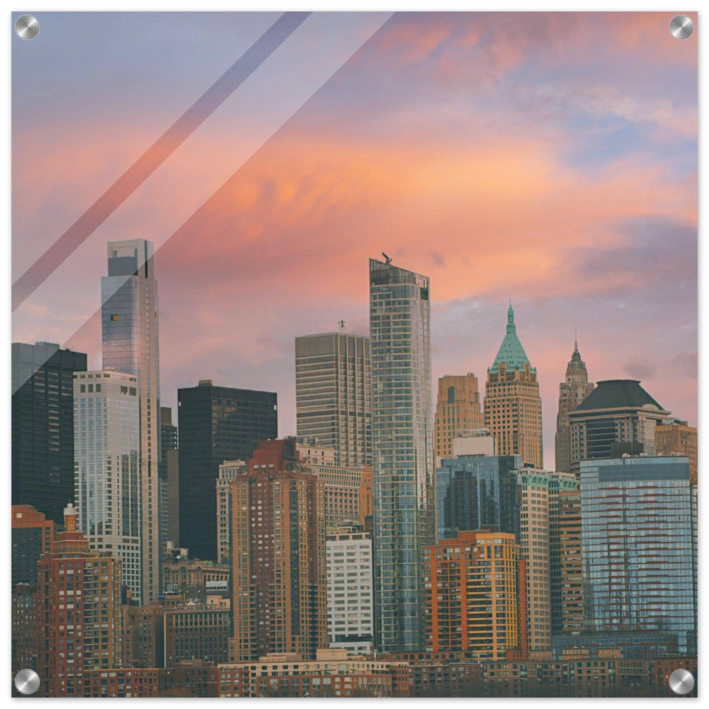 NYC Sunset Acrylic New York City Wall Art Home Office Business Commercial Decor Pixio.Co - Pixio.Co