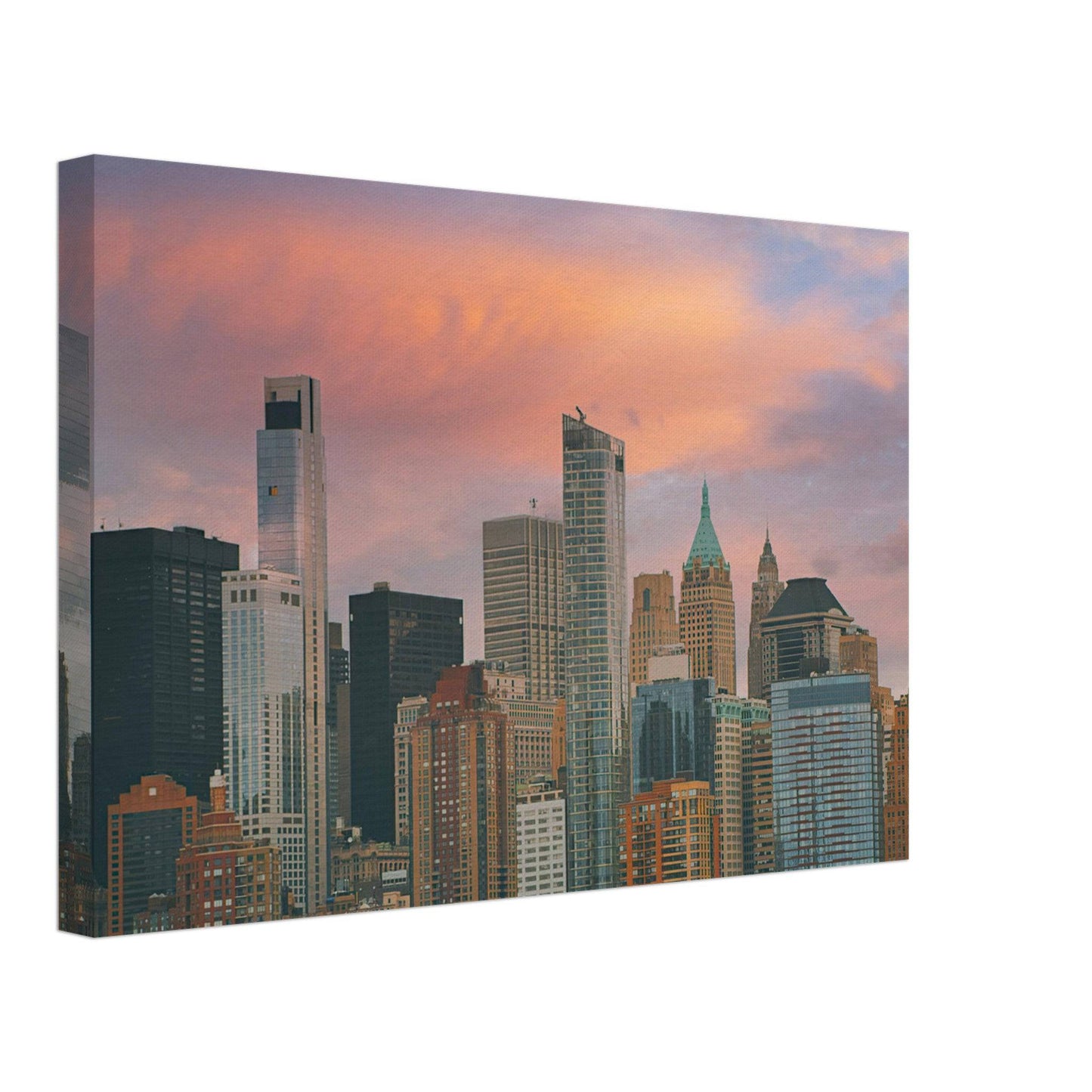 NYC Sunset Canvas Frame New York City Wall Art Home Office Business Commercial Decor Pixio.Co - Pixio.Co
