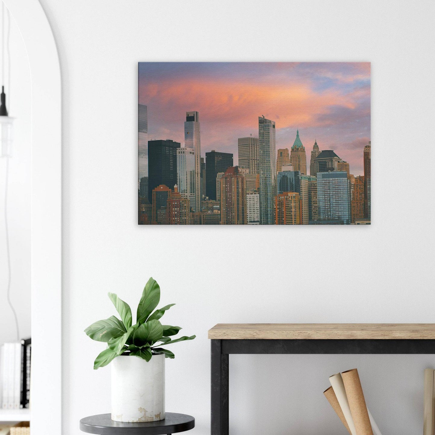 NYC Sunset Canvas Frame New York City Wall Art Home Office Business Commercial Decor Pixio.Co - Pixio.Co