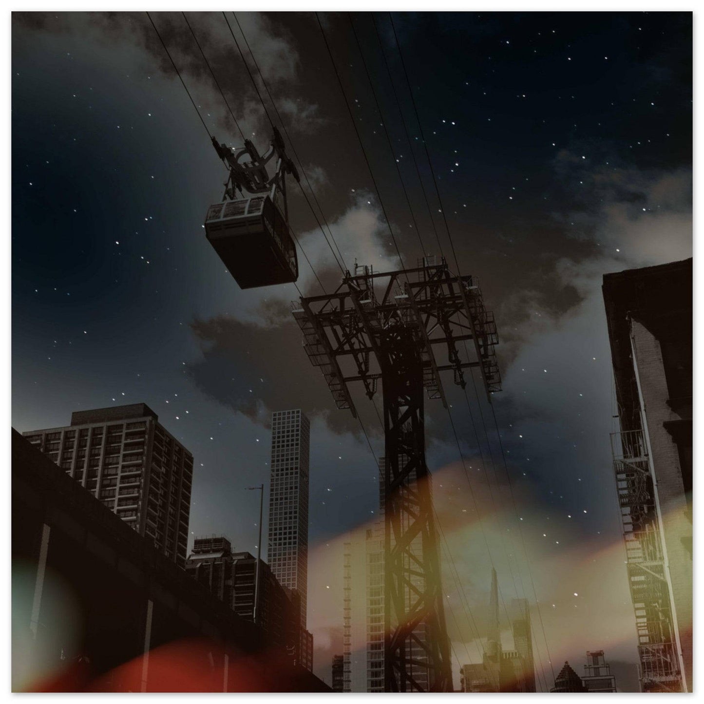 Roosevelt Island Galaxy Tramway Aluminum Print NYC East River Print New York City Wall Art Home Office Business Commercial Decor Pixio.Co - Pixio.Co