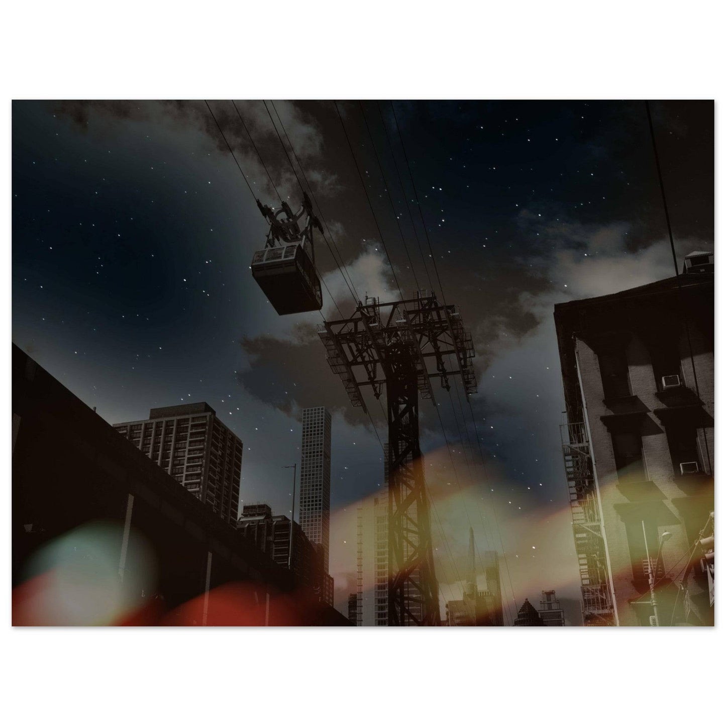 Roosevelt Island Galaxy Tramway Aluminum Print NYC East River Print New York City Wall Art Home Office Business Commercial Decor Pixio.Co - Pixio.Co