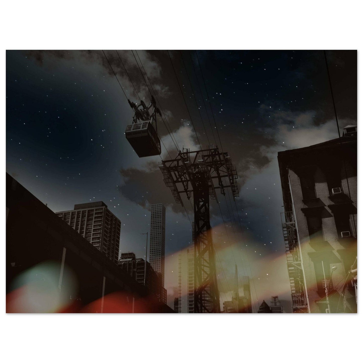 Roosevelt Island Galaxy Tramway Aluminum Print NYC East River Print New York City Wall Art Home Office Business Commercial Decor Pixio.Co - Pixio.Co
