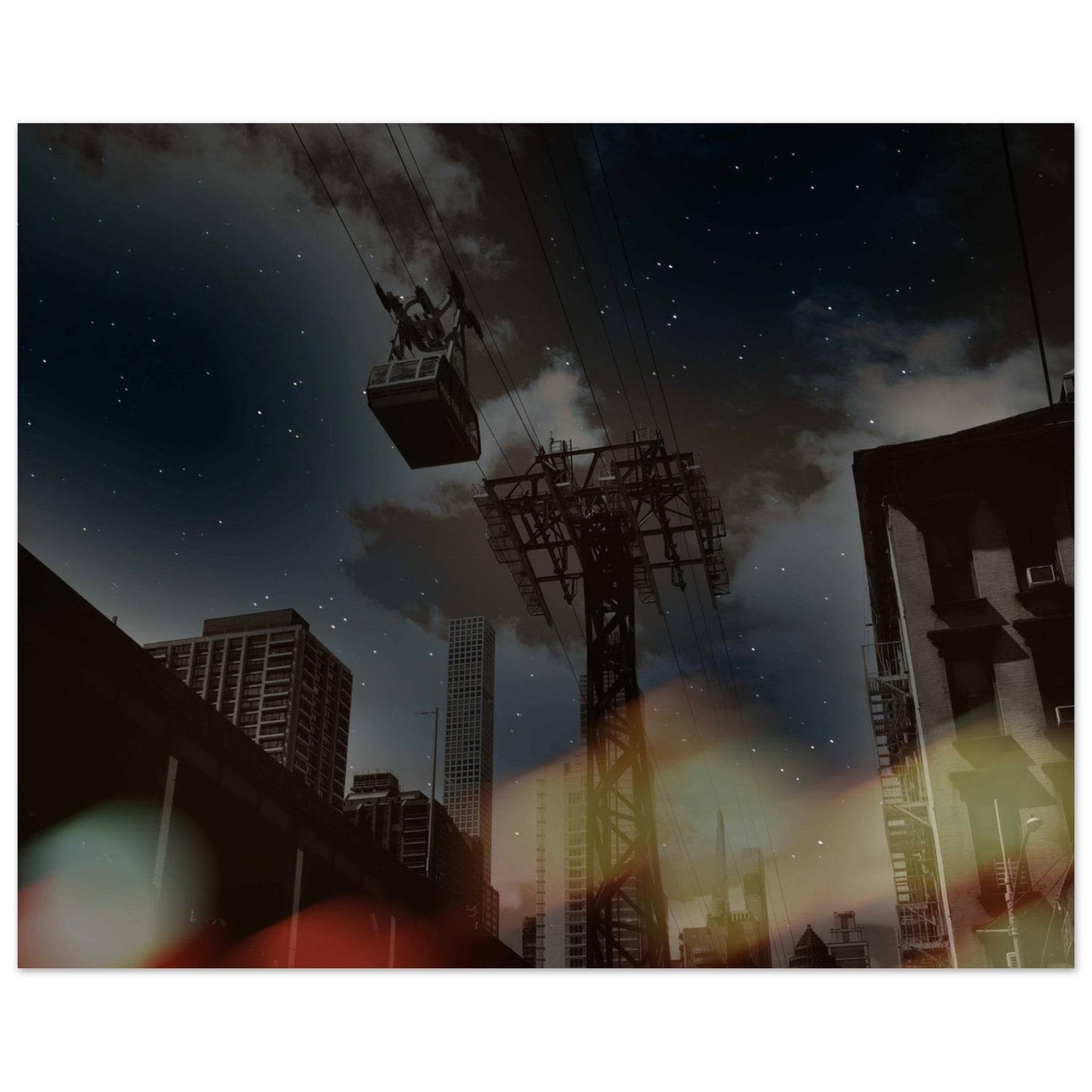 Roosevelt Island Galaxy Tramway Aluminum Print NYC East River Print New York City Wall Art Home Office Business Commercial Decor Pixio.Co - Pixio.Co
