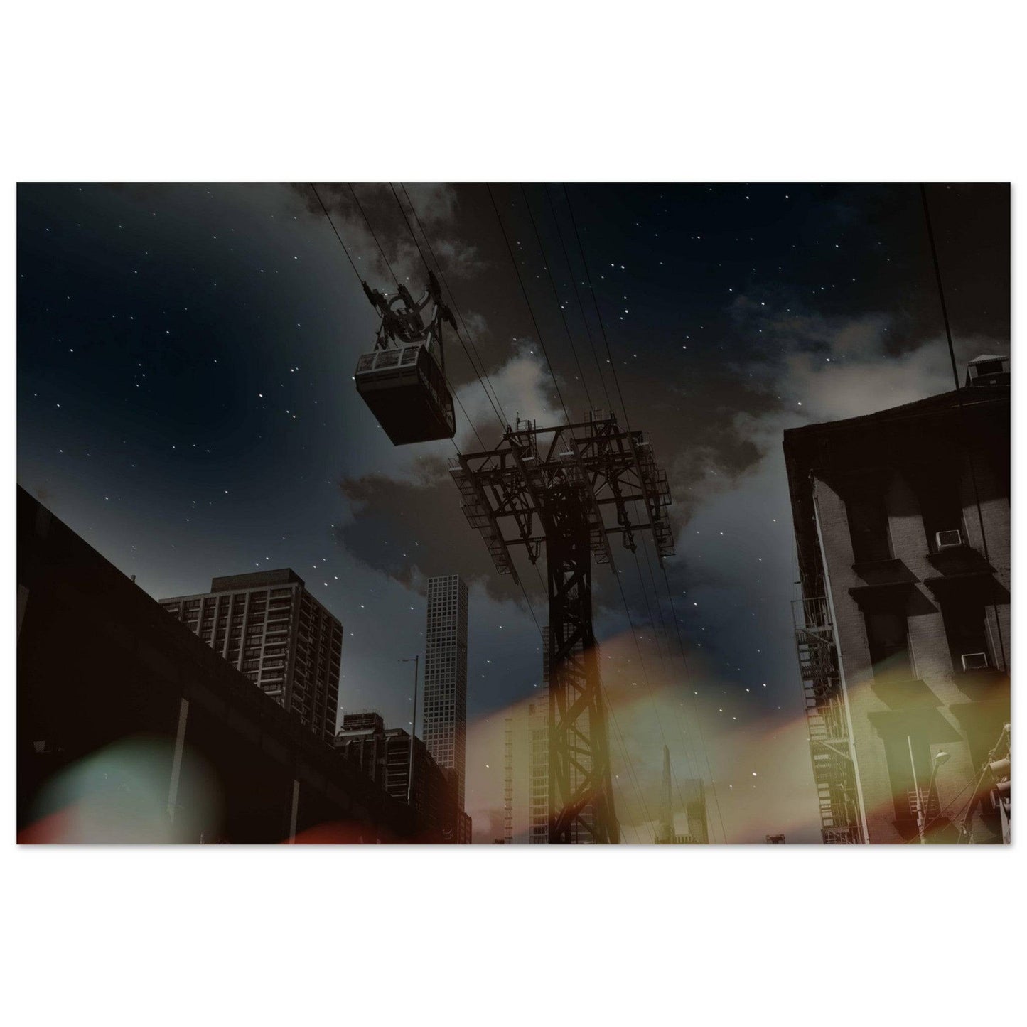 Roosevelt Island Galaxy Tramway Aluminum Print NYC East River Print New York City Wall Art Home Office Business Commercial Decor Pixio.Co - Pixio.Co