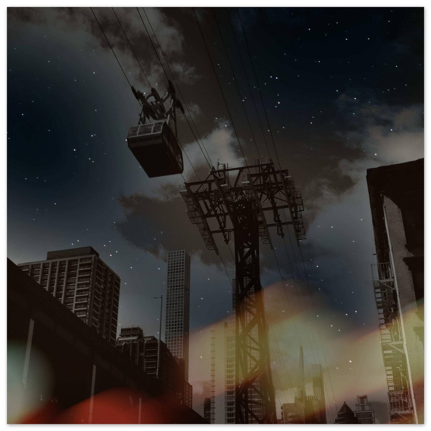 Roosevelt Island Galaxy Tramway Aluminum Print NYC East River Print New York City Wall Art Home Office Business Commercial Decor Pixio.Co - Pixio.Co