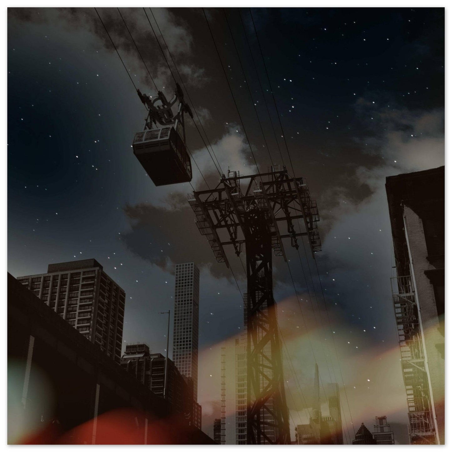 Roosevelt Island Galaxy Tramway Aluminum Print NYC East River Print New York City Wall Art Home Office Business Commercial Decor Pixio.Co - Pixio.Co
