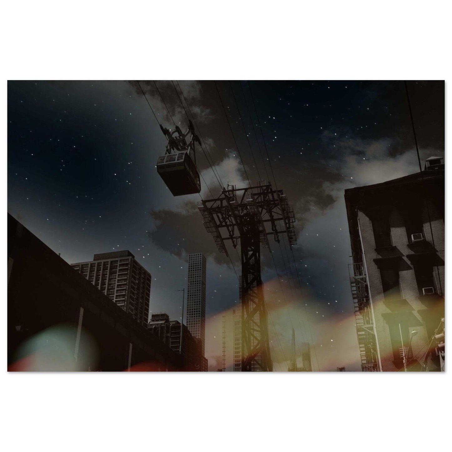 Roosevelt Island Galaxy Tramway Aluminum Print NYC East River Print New York City Wall Art Home Office Business Commercial Decor Pixio.Co - Pixio.Co