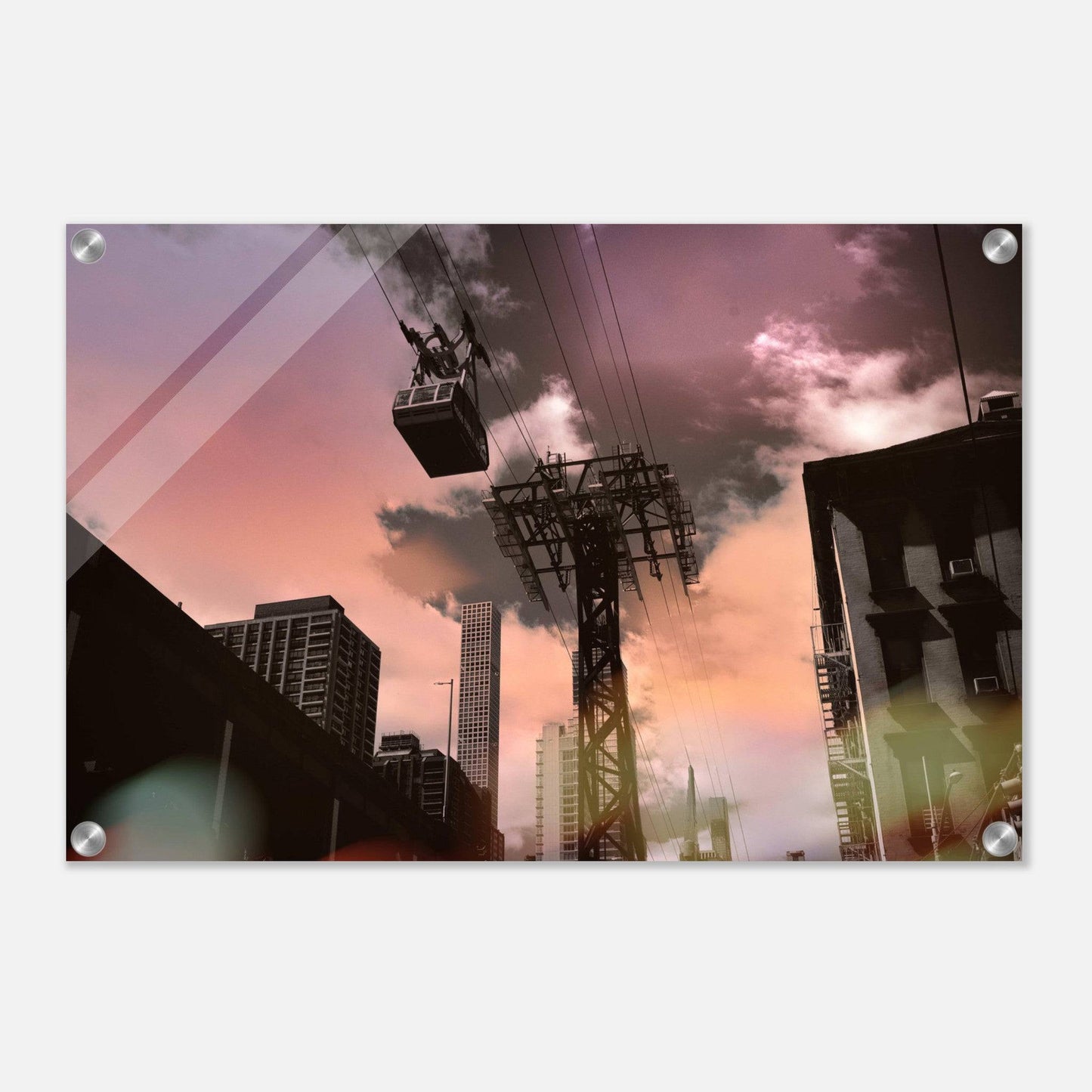 Roosevelt Island Tramway Acrylic NYC East River Print New York City Wall Art Home Office Business Commercial Decor Pixio.Co - Pixio.Co