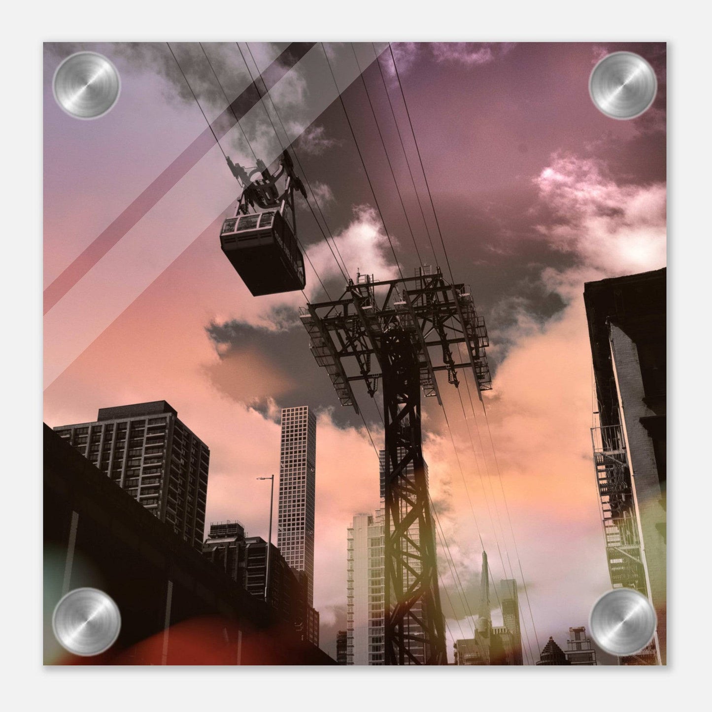 Roosevelt Island Tramway Acrylic NYC East River Print New York City Wall Art Home Office Business Commercial Decor Pixio.Co - Pixio.Co