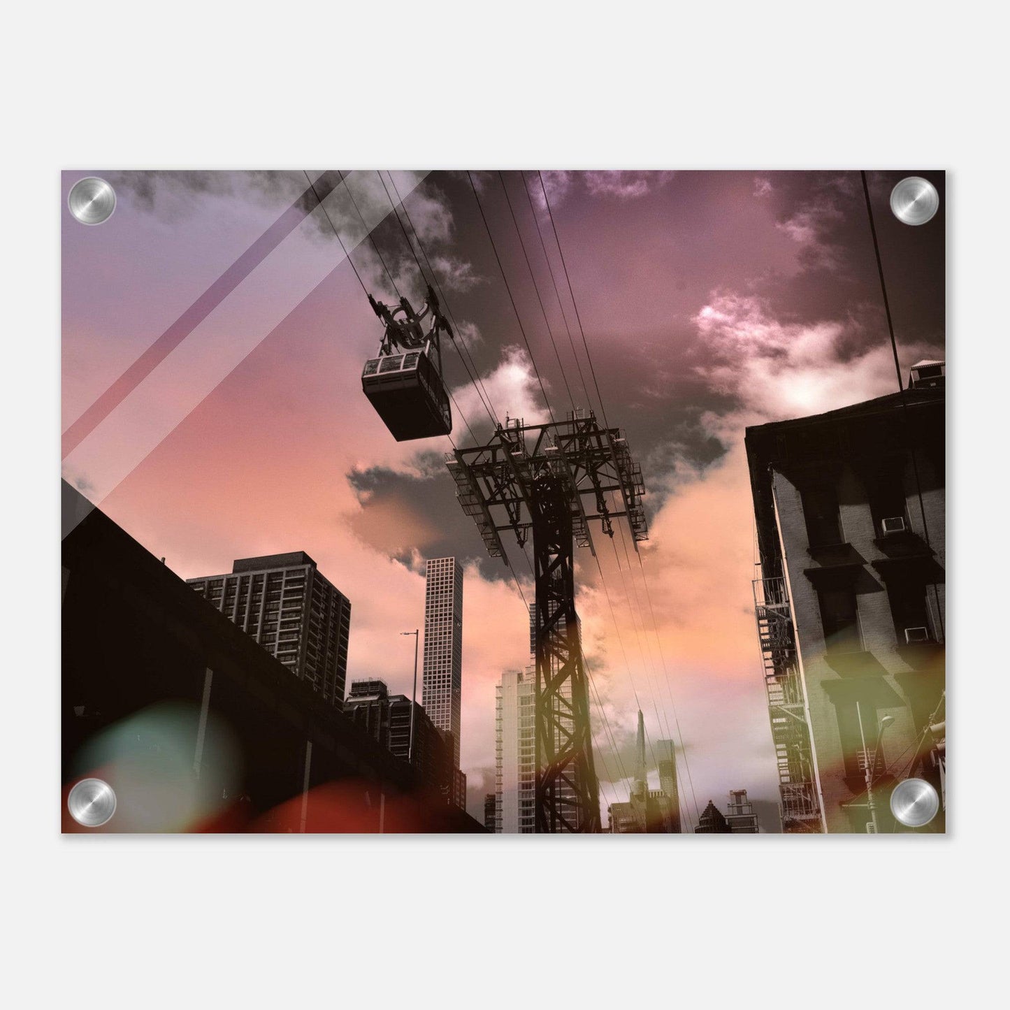 Roosevelt Island Tramway Acrylic NYC East River Print New York City Wall Art Home Office Business Commercial Decor Pixio.Co - Pixio.Co