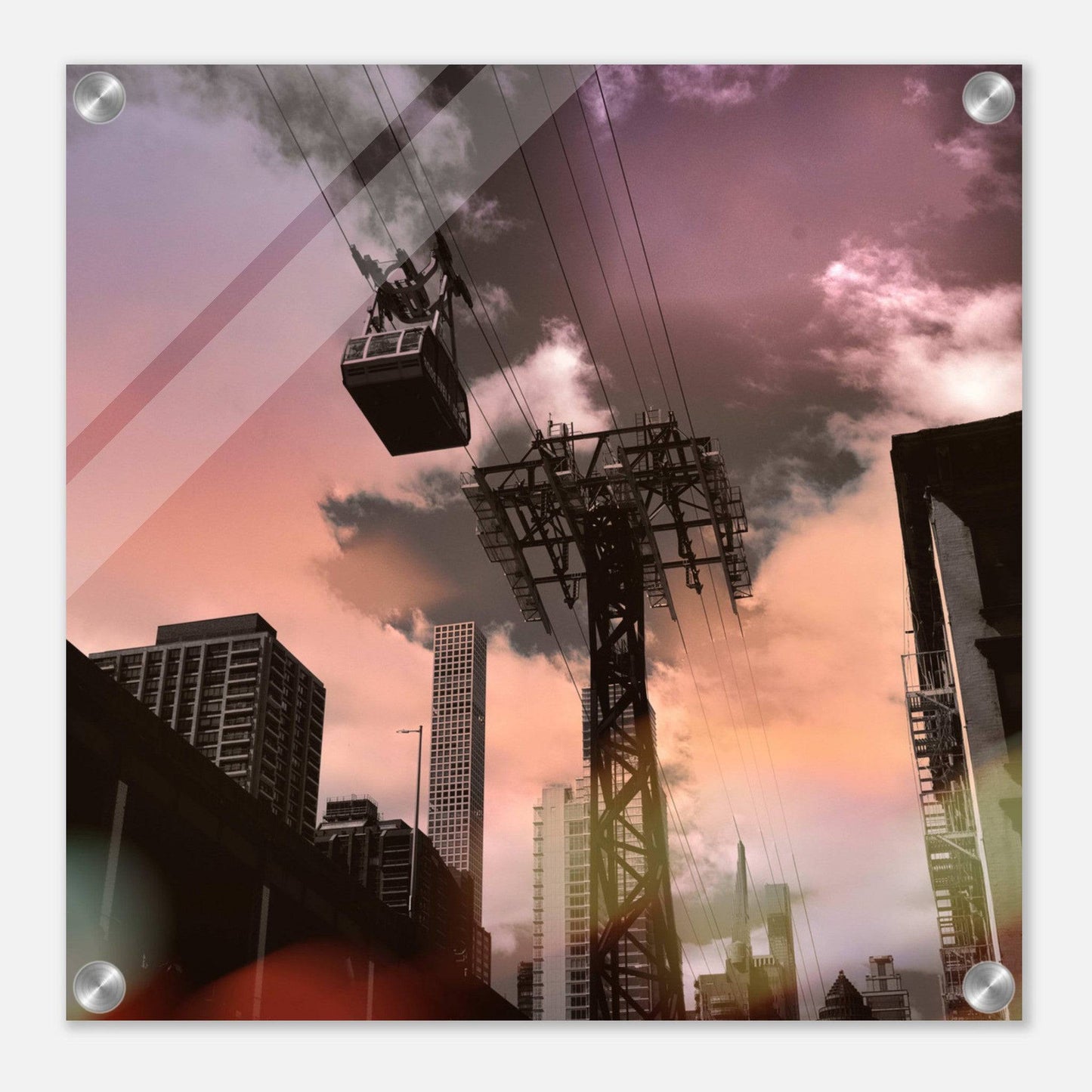 Roosevelt Island Tramway Acrylic NYC East River Print New York City Wall Art Home Office Business Commercial Decor Pixio.Co - Pixio.Co