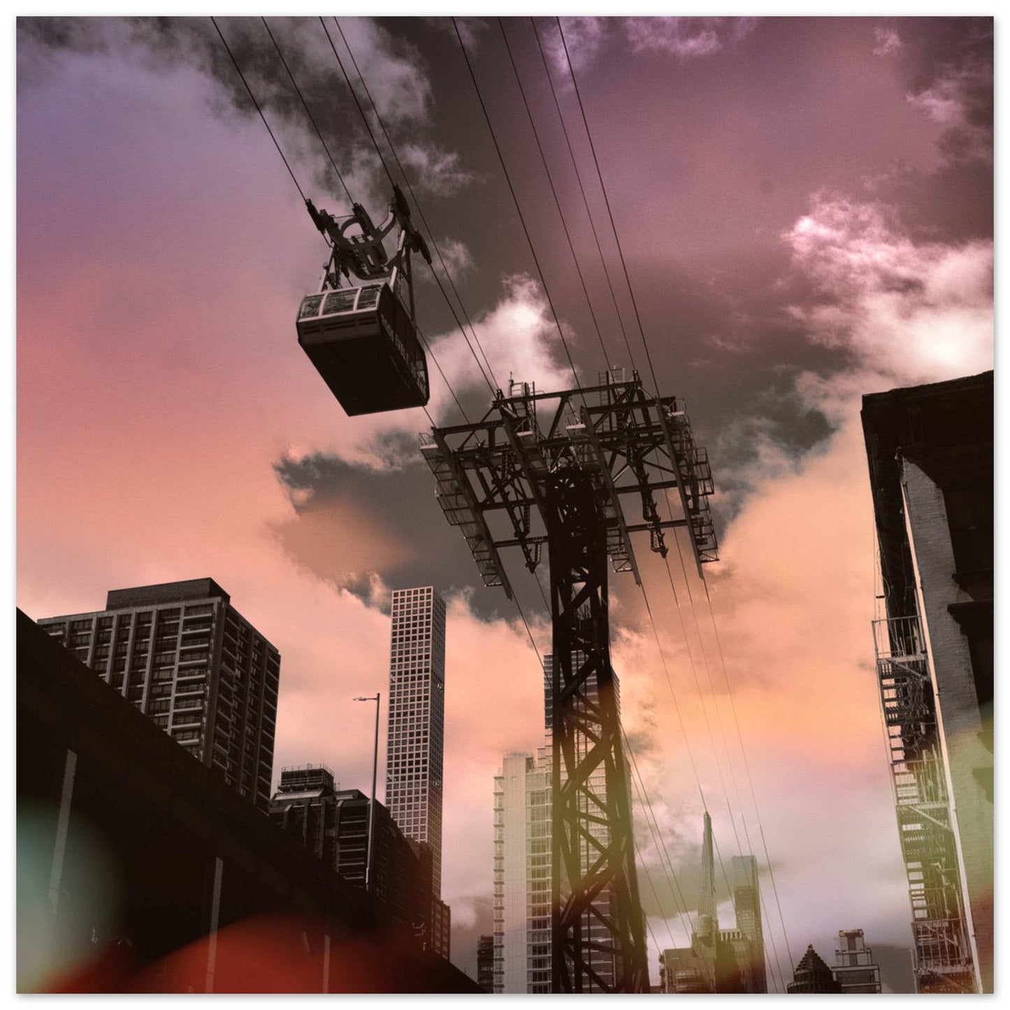 Roosevelt Island Tramway Aluminum Print NYC East River Print New York City Wall Art Home Office Business Commercial Decor Pixio.Co - Pixio.Co