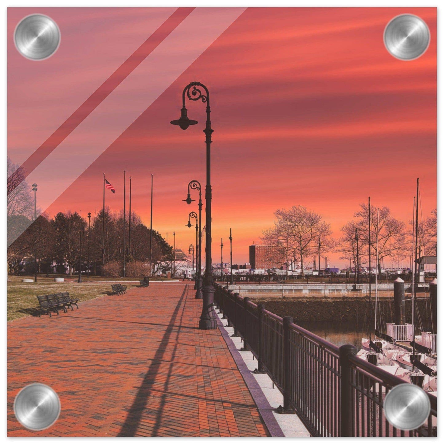 Scenic Park Tamarind Sky Acrylic Frame New York City Wall Art Home Office Business Commercial Decor Pixio.Co - Pixio.Co
