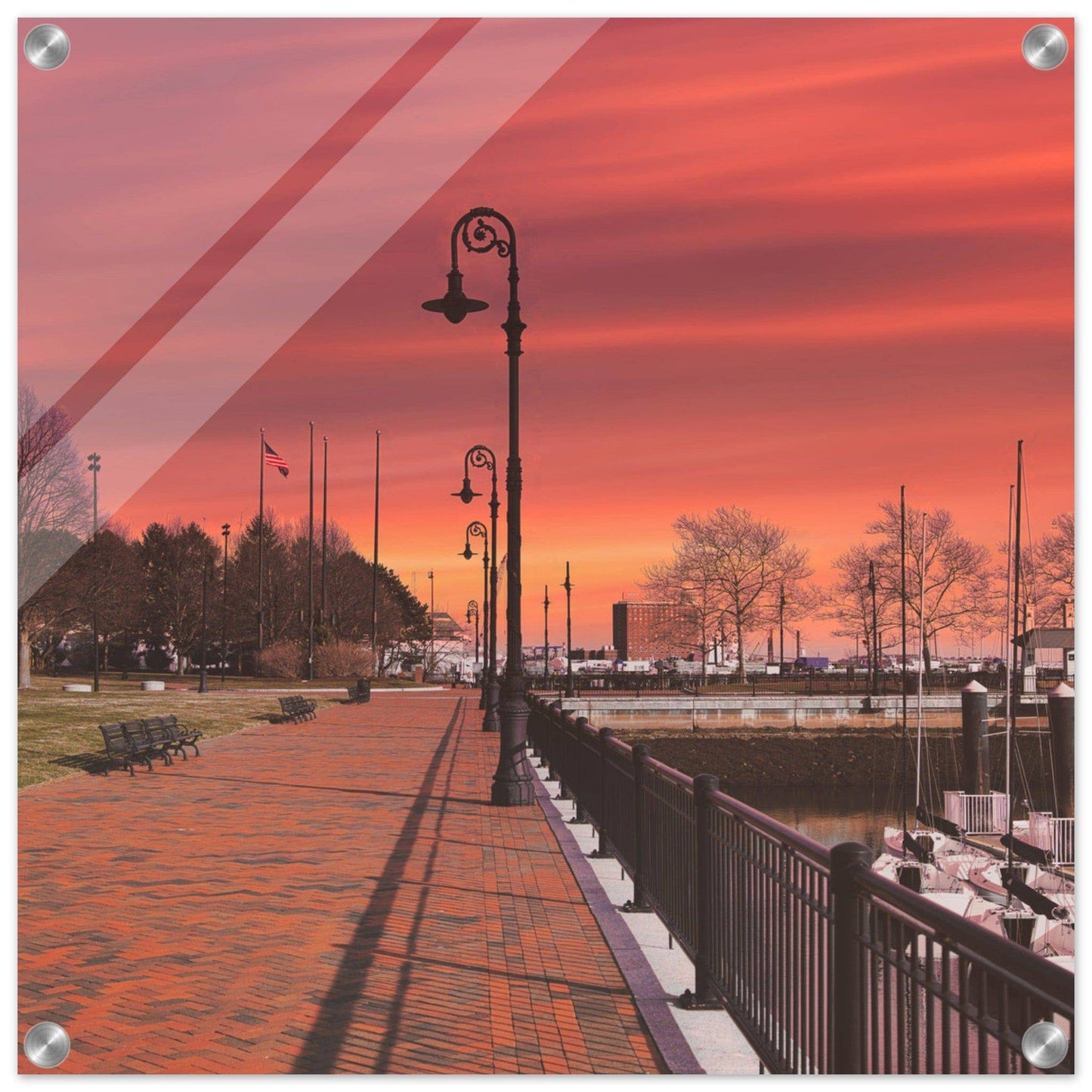 Scenic Park Tamarind Sky Acrylic Frame New York City Wall Art Home Office Business Commercial Decor Pixio.Co - Pixio.Co