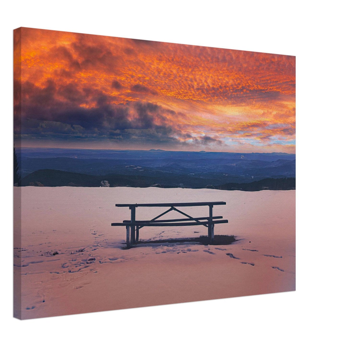 Snowy Mountain Sunset Canvas Wall Art Home Business Commercial Decor Pixio.Co - Pixio.Co
