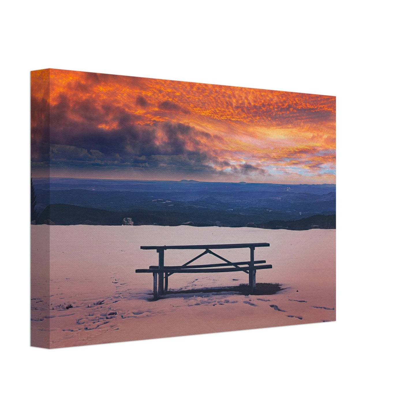 Snowy Mountain Sunset Canvas Wall Art Home Business Commercial Decor Pixio.Co - Pixio.Co