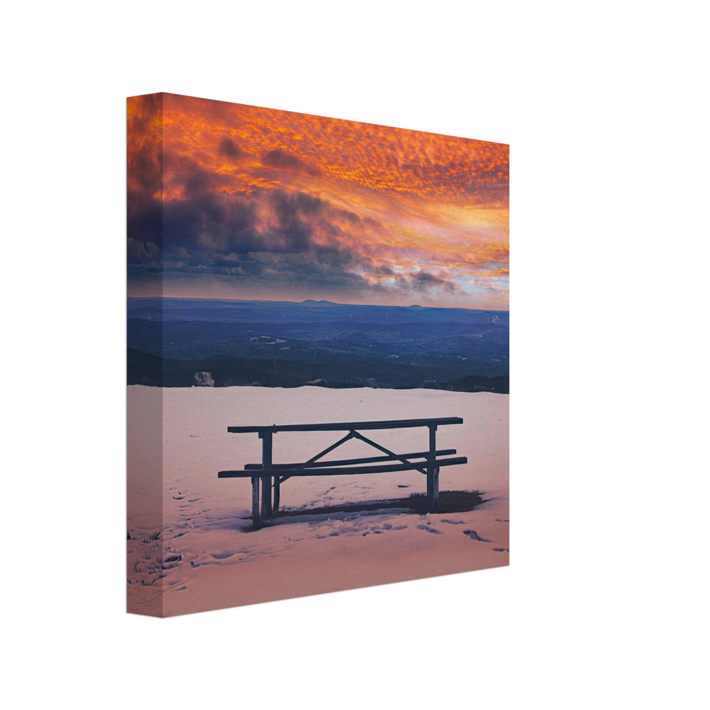 Snowy Mountain Sunset Canvas Wall Art Home Business Commercial Decor Pixio.Co - Pixio.Co